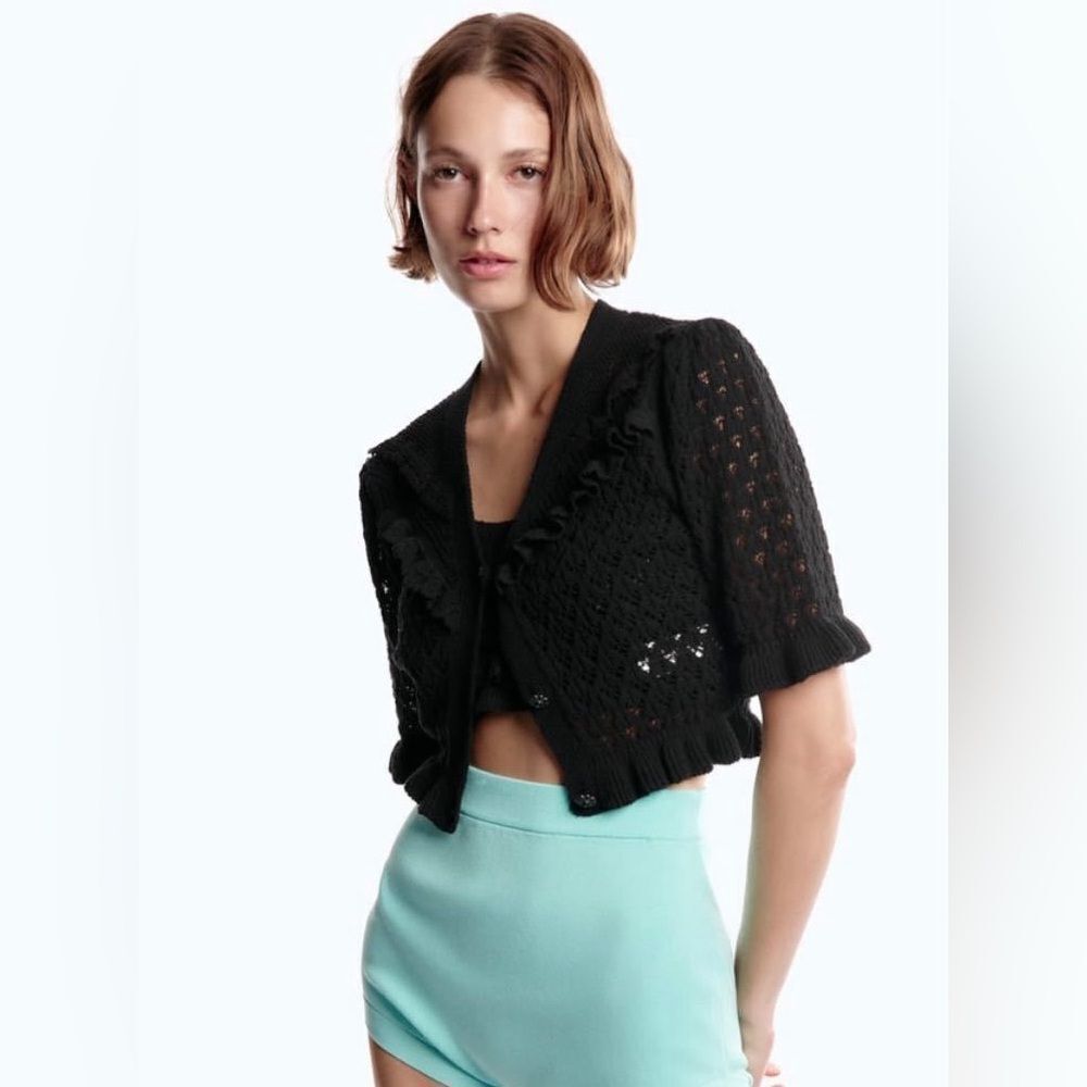 ZARA POINTELLE KNIT JACKET